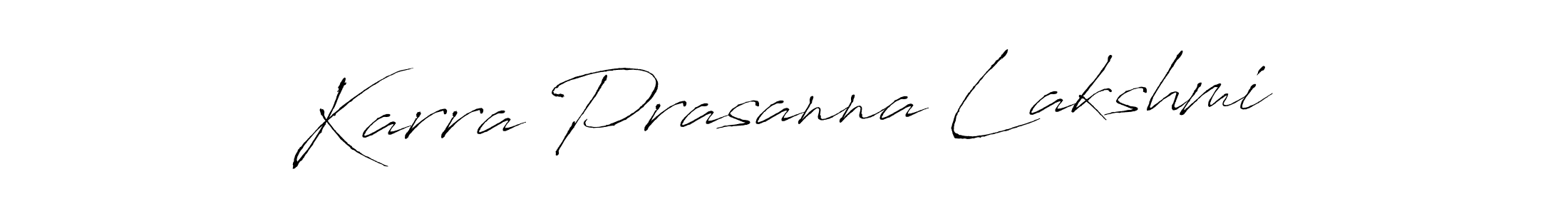The best way (Antro_Vectra) to make a short signature is to pick only two or three words in your name. The name Karra Prasanna Lakshmi include a total of six letters. For converting this name. Karra Prasanna Lakshmi signature style 6 images and pictures png