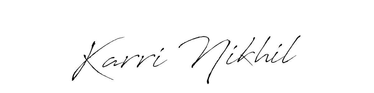 How to make Karri Nikhil signature? Antro_Vectra is a professional autograph style. Create handwritten signature for Karri Nikhil name. Karri Nikhil signature style 6 images and pictures png