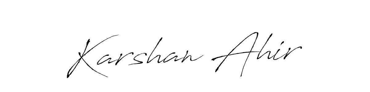 You should practise on your own different ways (Antro_Vectra) to write your name (Karshan Ahir) in signature. don't let someone else do it for you. Karshan Ahir signature style 6 images and pictures png