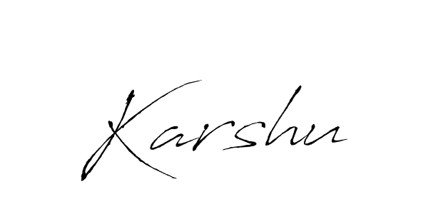 Make a beautiful signature design for name Karshu. With this signature (Antro_Vectra) style, you can create a handwritten signature for free. Karshu signature style 6 images and pictures png
