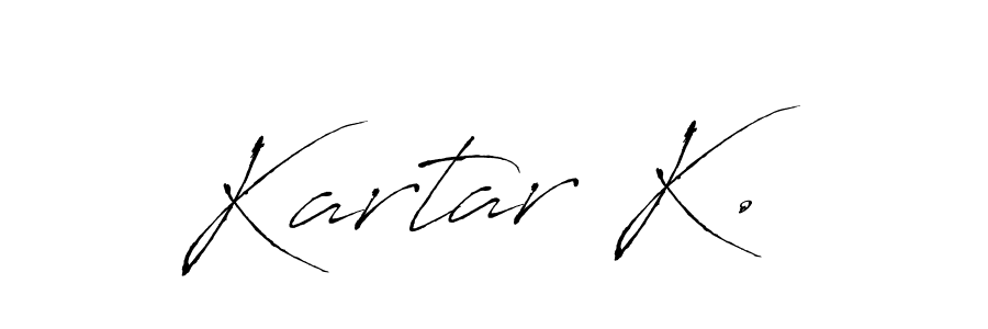 The best way (Antro_Vectra) to make a short signature is to pick only two or three words in your name. The name Kartar K. include a total of six letters. For converting this name. Kartar K. signature style 6 images and pictures png