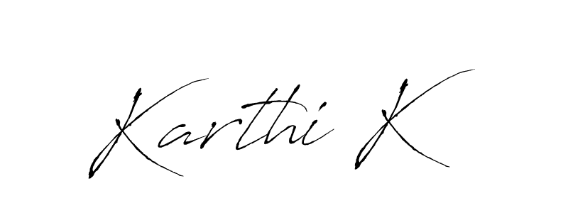 The best way (Antro_Vectra) to make a short signature is to pick only two or three words in your name. The name Karthi K include a total of six letters. For converting this name. Karthi K signature style 6 images and pictures png