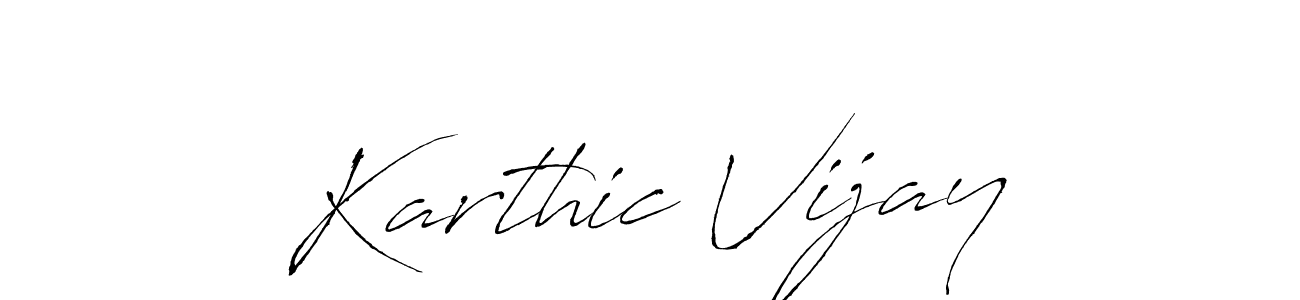 How to make Karthic Vijay signature? Antro_Vectra is a professional autograph style. Create handwritten signature for Karthic Vijay name. Karthic Vijay signature style 6 images and pictures png