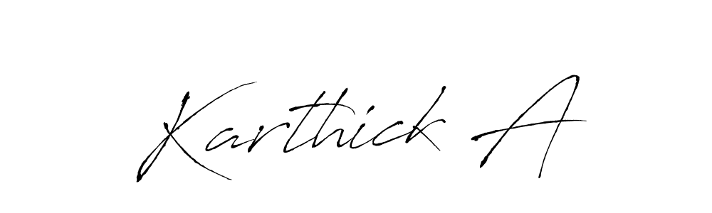 Design your own signature with our free online signature maker. With this signature software, you can create a handwritten (Antro_Vectra) signature for name Karthick A. Karthick A signature style 6 images and pictures png