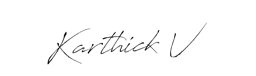 Also You can easily find your signature by using the search form. We will create Karthick V name handwritten signature images for you free of cost using Antro_Vectra sign style. Karthick V signature style 6 images and pictures png