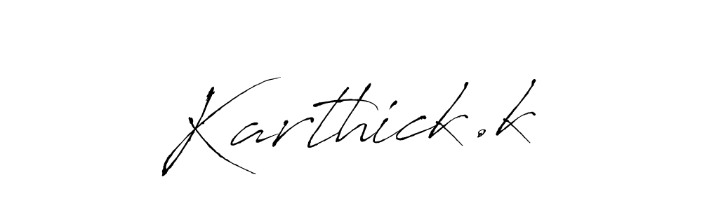 The best way (Antro_Vectra) to make a short signature is to pick only two or three words in your name. The name Karthick.k include a total of six letters. For converting this name. Karthick.k signature style 6 images and pictures png