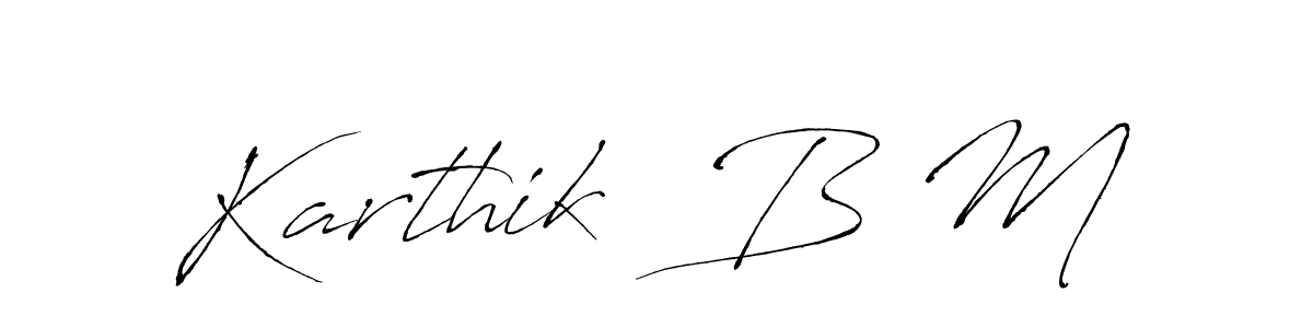 You can use this online signature creator to create a handwritten signature for the name Karthik  B M. This is the best online autograph maker. Karthik  B M signature style 6 images and pictures png