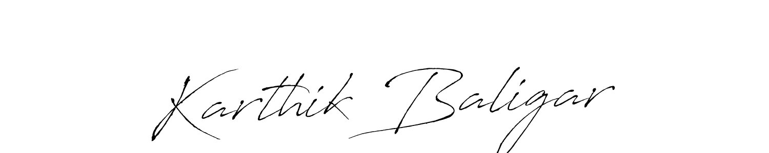 Create a beautiful signature design for name Karthik Baligar. With this signature (Antro_Vectra) fonts, you can make a handwritten signature for free. Karthik Baligar signature style 6 images and pictures png