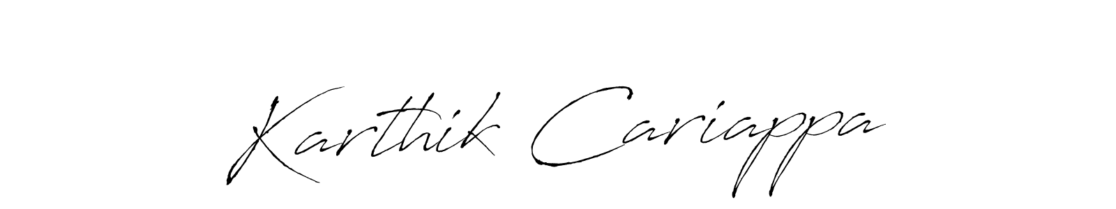 Use a signature maker to create a handwritten signature online. With this signature software, you can design (Antro_Vectra) your own signature for name Karthik Cariappa. Karthik Cariappa signature style 6 images and pictures png