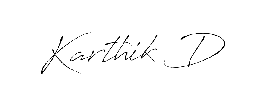 Design your own signature with our free online signature maker. With this signature software, you can create a handwritten (Antro_Vectra) signature for name Karthik D. Karthik D signature style 6 images and pictures png