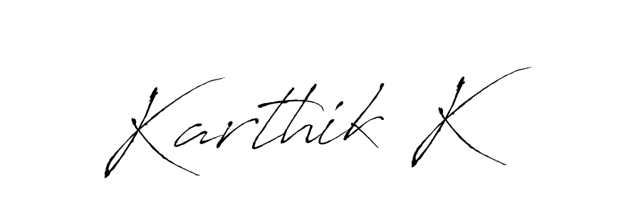 Also You can easily find your signature by using the search form. We will create Karthik K name handwritten signature images for you free of cost using Antro_Vectra sign style. Karthik K signature style 6 images and pictures png