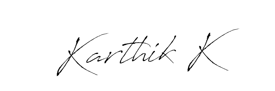 Also You can easily find your signature by using the search form. We will create Karthik K name handwritten signature images for you free of cost using Antro_Vectra sign style. Karthik K signature style 6 images and pictures png