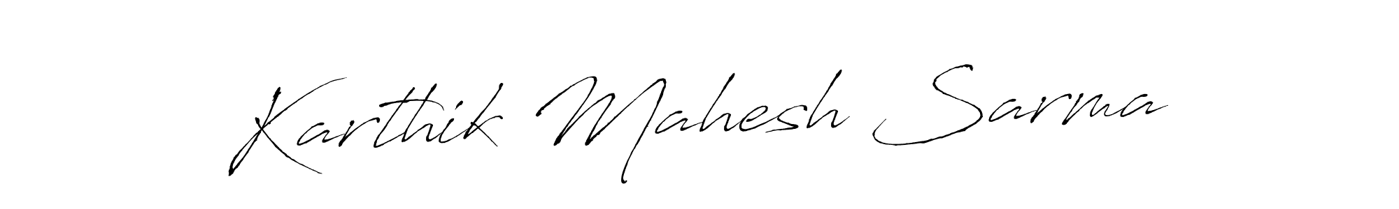 Make a beautiful signature design for name Karthik Mahesh Sarma. With this signature (Antro_Vectra) style, you can create a handwritten signature for free. Karthik Mahesh Sarma signature style 6 images and pictures png