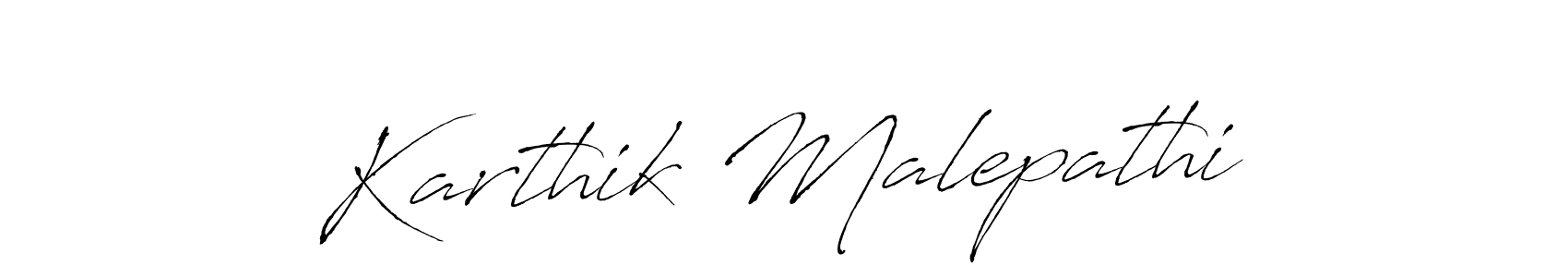 Make a beautiful signature design for name Karthik Malepathi. With this signature (Antro_Vectra) style, you can create a handwritten signature for free. Karthik Malepathi signature style 6 images and pictures png