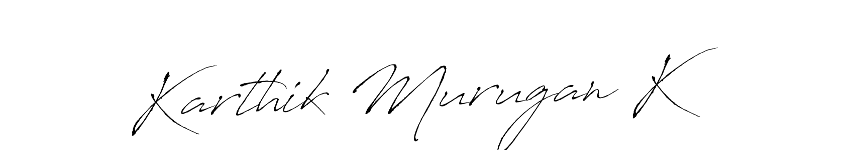 Create a beautiful signature design for name Karthik Murugan K. With this signature (Antro_Vectra) fonts, you can make a handwritten signature for free. Karthik Murugan K signature style 6 images and pictures png