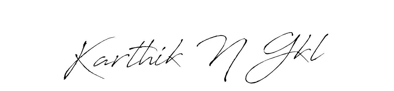 if you are searching for the best signature style for your name Karthik N Gkl. so please give up your signature search. here we have designed multiple signature styles  using Antro_Vectra. Karthik N Gkl signature style 6 images and pictures png