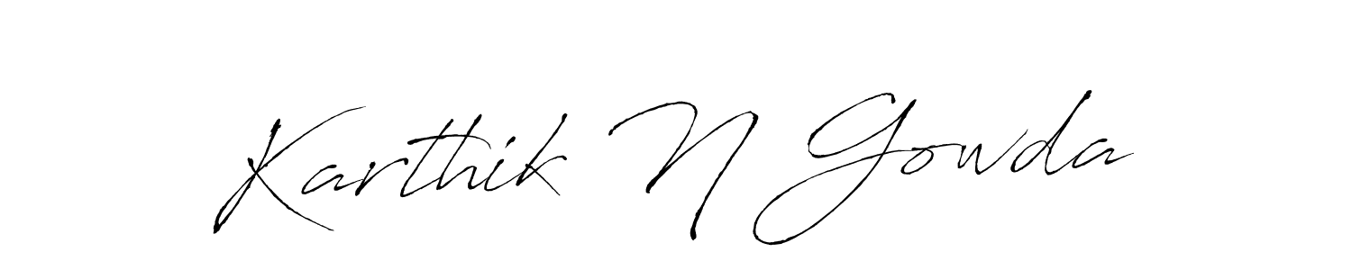 How to make Karthik N Gowda name signature. Use Antro_Vectra style for creating short signs online. This is the latest handwritten sign. Karthik N Gowda signature style 6 images and pictures png