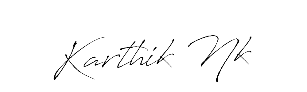 Design your own signature with our free online signature maker. With this signature software, you can create a handwritten (Antro_Vectra) signature for name Karthik Nk. Karthik Nk signature style 6 images and pictures png