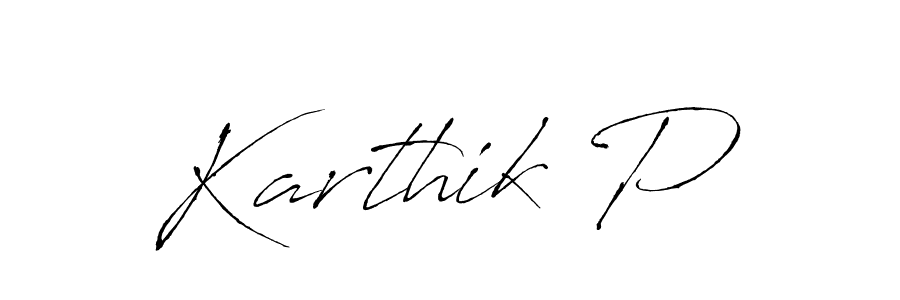 Create a beautiful signature design for name Karthik P. With this signature (Antro_Vectra) fonts, you can make a handwritten signature for free. Karthik P signature style 6 images and pictures png