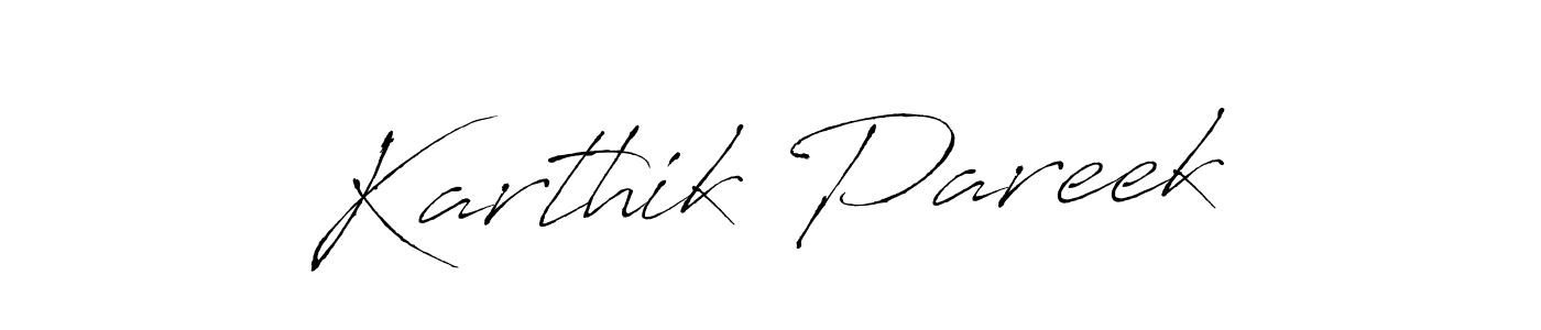 Karthik Pareek stylish signature style. Best Handwritten Sign (Antro_Vectra) for my name. Handwritten Signature Collection Ideas for my name Karthik Pareek. Karthik Pareek signature style 6 images and pictures png