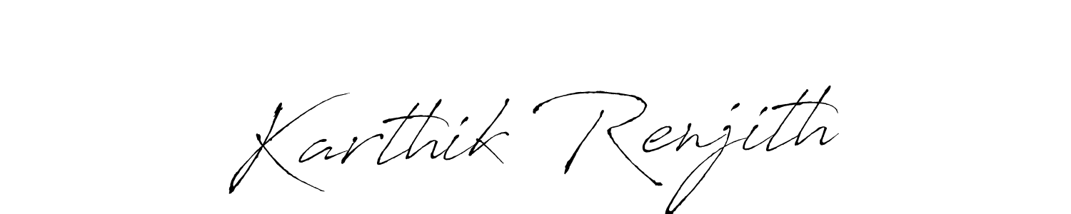 How to make Karthik Renjith name signature. Use Antro_Vectra style for creating short signs online. This is the latest handwritten sign. Karthik Renjith signature style 6 images and pictures png