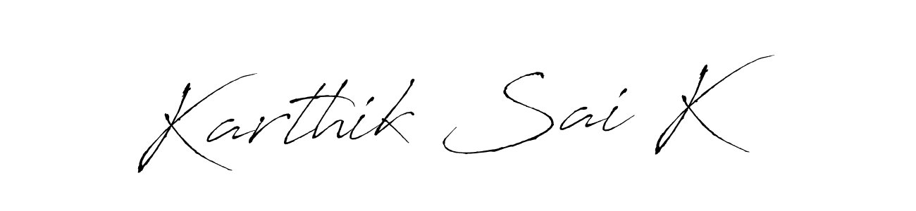 How to make Karthik Sai K name signature. Use Antro_Vectra style for creating short signs online. This is the latest handwritten sign. Karthik Sai K signature style 6 images and pictures png