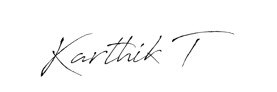 Create a beautiful signature design for name Karthik T. With this signature (Antro_Vectra) fonts, you can make a handwritten signature for free. Karthik T signature style 6 images and pictures png