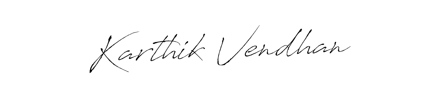 Make a beautiful signature design for name Karthik Vendhan. With this signature (Antro_Vectra) style, you can create a handwritten signature for free. Karthik Vendhan signature style 6 images and pictures png