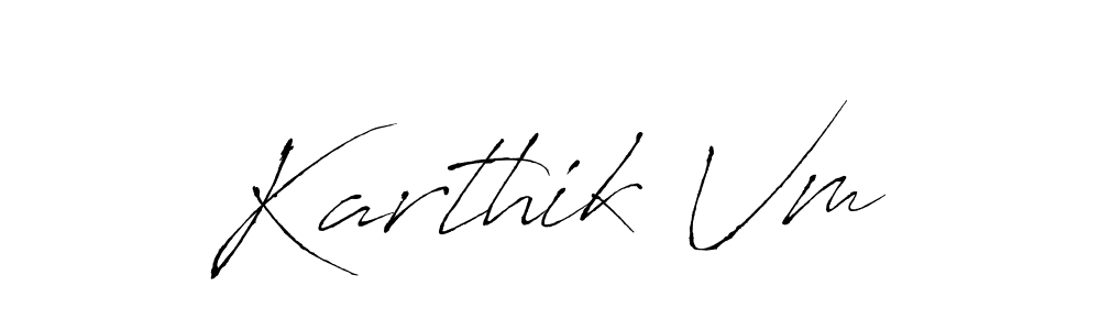 Use a signature maker to create a handwritten signature online. With this signature software, you can design (Antro_Vectra) your own signature for name Karthik Vm. Karthik Vm signature style 6 images and pictures png