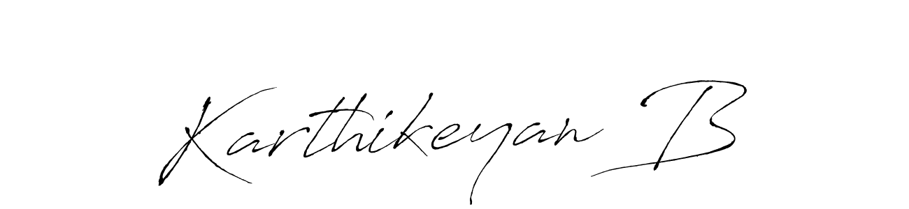 Make a beautiful signature design for name Karthikeyan B. With this signature (Antro_Vectra) style, you can create a handwritten signature for free. Karthikeyan B signature style 6 images and pictures png