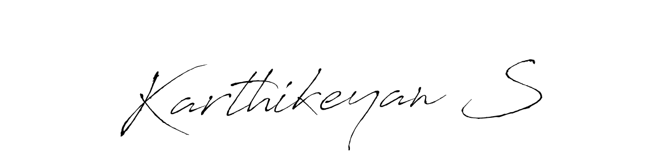 Use a signature maker to create a handwritten signature online. With this signature software, you can design (Antro_Vectra) your own signature for name Karthikeyan S. Karthikeyan S signature style 6 images and pictures png