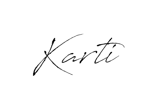 Design your own signature with our free online signature maker. With this signature software, you can create a handwritten (Antro_Vectra) signature for name Karti. Karti signature style 6 images and pictures png