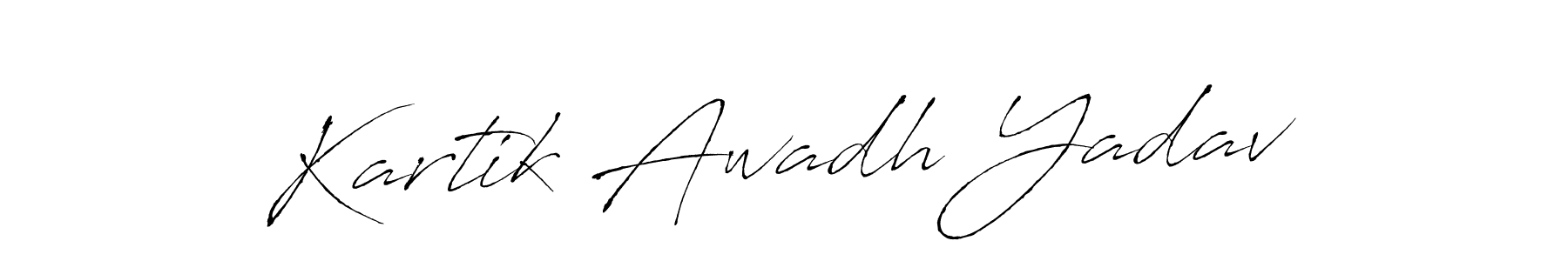 Use a signature maker to create a handwritten signature online. With this signature software, you can design (Antro_Vectra) your own signature for name Kartik Awadh Yadav. Kartik Awadh Yadav signature style 6 images and pictures png