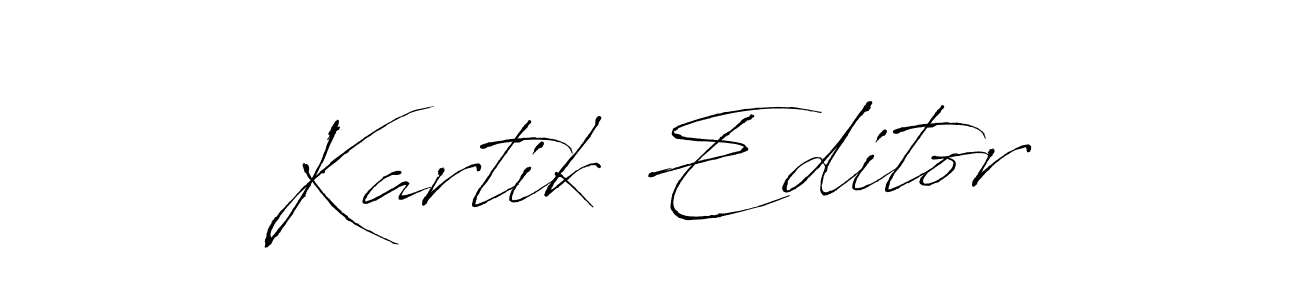 Use a signature maker to create a handwritten signature online. With this signature software, you can design (Antro_Vectra) your own signature for name Kartik Editor. Kartik Editor signature style 6 images and pictures png