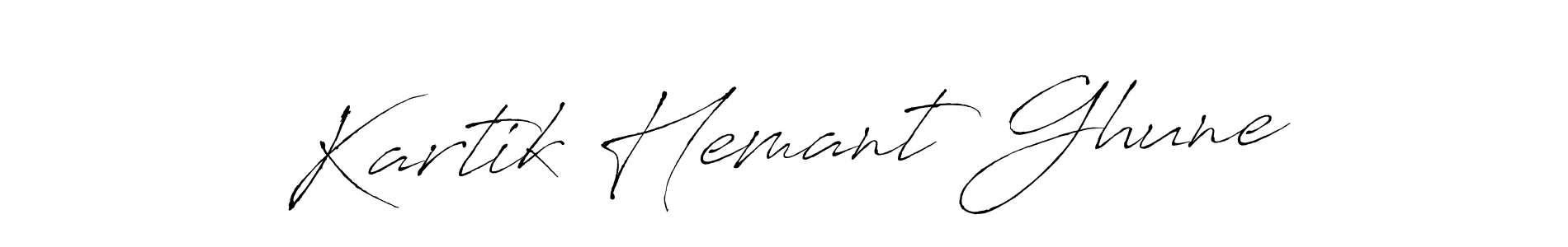 Make a short Kartik Hemant Ghune signature style. Manage your documents anywhere anytime using Antro_Vectra. Create and add eSignatures, submit forms, share and send files easily. Kartik Hemant Ghune signature style 6 images and pictures png