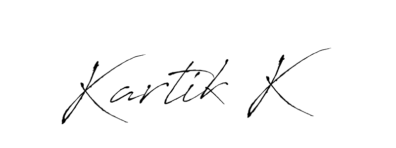 Create a beautiful signature design for name Kartik K. With this signature (Antro_Vectra) fonts, you can make a handwritten signature for free. Kartik K signature style 6 images and pictures png