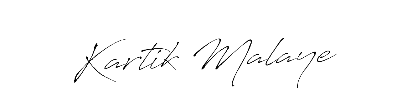 How to make Kartik Malaye name signature. Use Antro_Vectra style for creating short signs online. This is the latest handwritten sign. Kartik Malaye signature style 6 images and pictures png