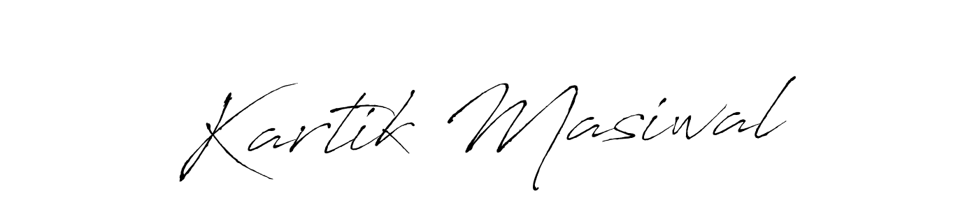 Design your own signature with our free online signature maker. With this signature software, you can create a handwritten (Antro_Vectra) signature for name Kartik Masiwal. Kartik Masiwal signature style 6 images and pictures png