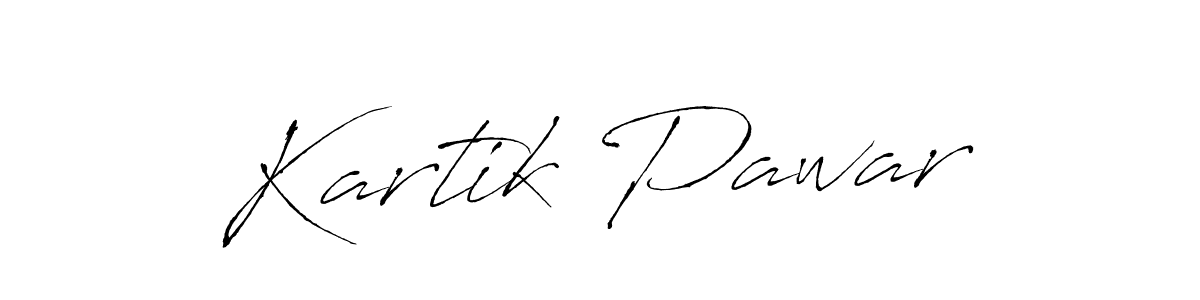 Design your own signature with our free online signature maker. With this signature software, you can create a handwritten (Antro_Vectra) signature for name Kartik Pawar. Kartik Pawar signature style 6 images and pictures png