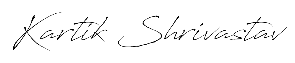 Create your official email sign-off with Kartik Shrivastav name in Antro_Vectra style. Crisp, clean, and perfectly legible across all screens. Kartik Shrivastav signature style 6 images and pictures png