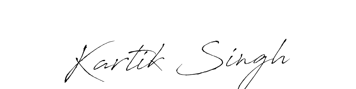 Design your own signature with our free online signature maker. With this signature software, you can create a handwritten (Antro_Vectra) signature for name Kartik Singh. Kartik Singh signature style 6 images and pictures png