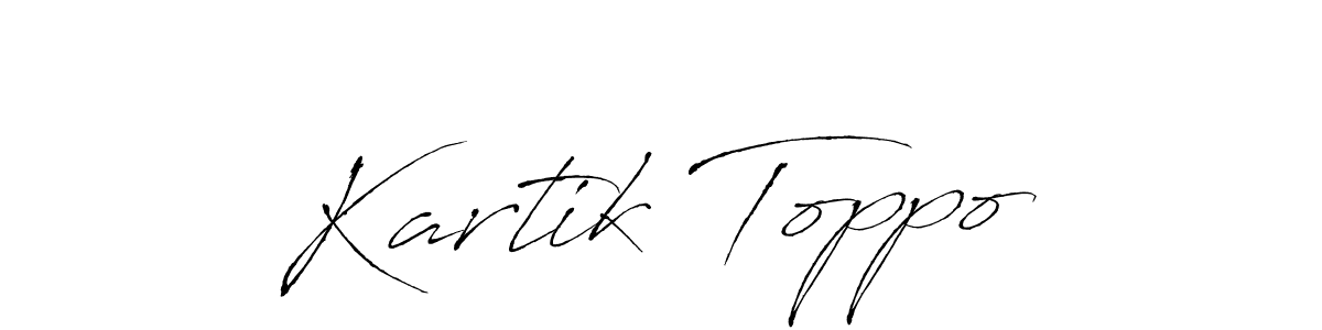 The best way (Antro_Vectra) to make a short signature is to pick only two or three words in your name. The name Kartik Toppo include a total of six letters. For converting this name. Kartik Toppo signature style 6 images and pictures png