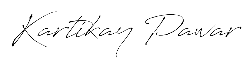 Personalize your online presence with Kartikay Pawar signature rendered in elegant Antro_Vectra font. Great for website footers and blogs. Kartikay Pawar signature style 6 images and pictures png