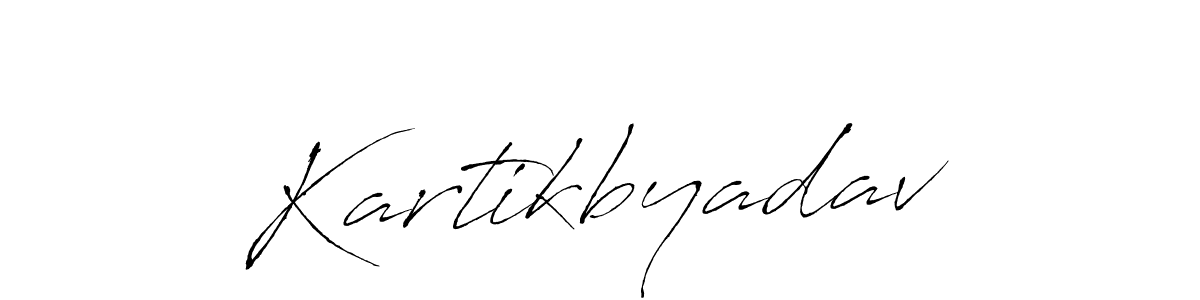 How to make Kartikbyadav name signature. Use Antro_Vectra style for creating short signs online. This is the latest handwritten sign. Kartikbyadav signature style 6 images and pictures png