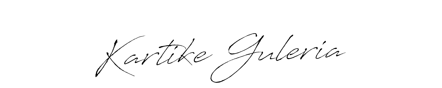 Make a beautiful signature design for name Kartike Guleria. With this signature (Antro_Vectra) style, you can create a handwritten signature for free. Kartike Guleria signature style 6 images and pictures png