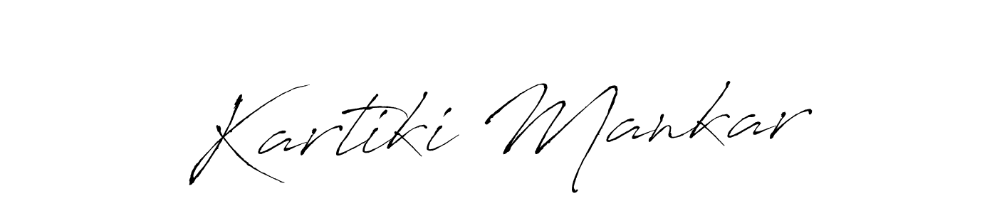 How to make Kartiki Mankar name signature. Use Antro_Vectra style for creating short signs online. This is the latest handwritten sign. Kartiki Mankar signature style 6 images and pictures png