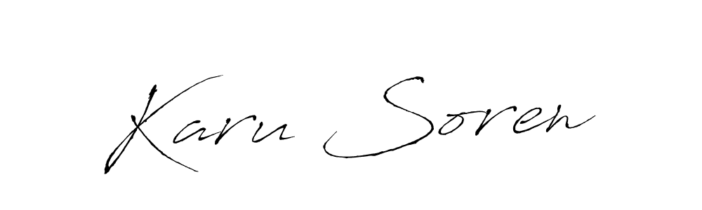 Make a beautiful signature design for name Karu Soren. With this signature (Antro_Vectra) style, you can create a handwritten signature for free. Karu Soren signature style 6 images and pictures png