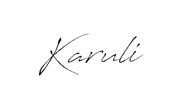 Use a signature maker to create a handwritten signature online. With this signature software, you can design (Antro_Vectra) your own signature for name Karuli. Karuli signature style 6 images and pictures png