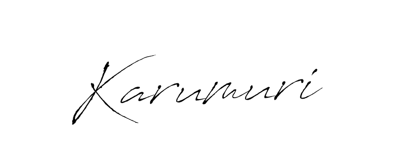 How to make Karumuri signature? Antro_Vectra is a professional autograph style. Create handwritten signature for Karumuri name. Karumuri signature style 6 images and pictures png