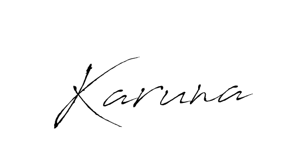 Design your own signature with our free online signature maker. With this signature software, you can create a handwritten (Antro_Vectra) signature for name Karuna. Karuna signature style 6 images and pictures png